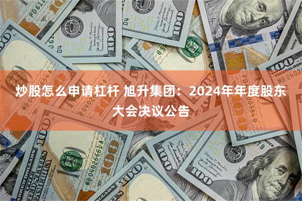炒股怎么申请杠杆 旭升集团：2024年年度股东大会决议公告