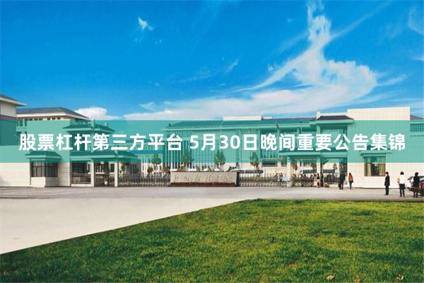 股票杠杆第三方平台 5月30日晚间重要公告集锦