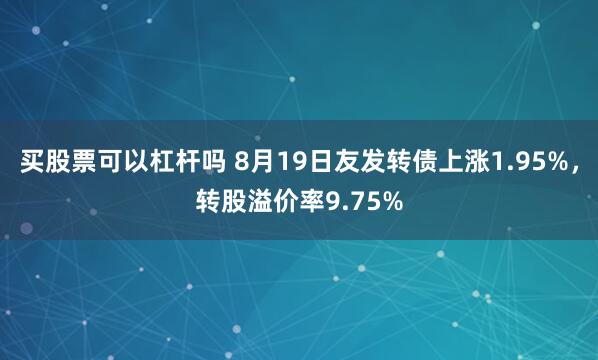 买股票可以杠杆吗 8月19日友发转债上涨1.95%，转股溢价率9.75%