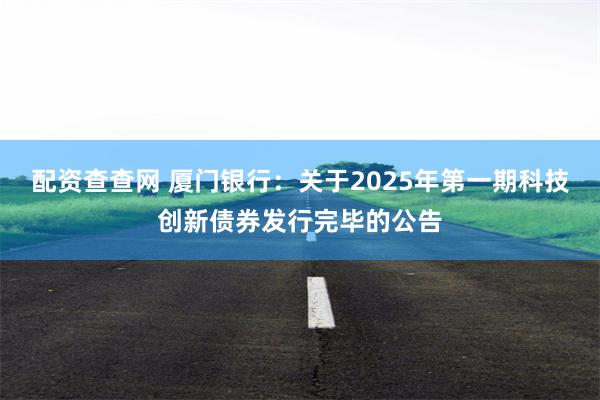 配资查查网 厦门银行：关于2025年第一期科技创新债券发行完毕的公告