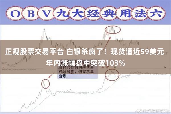 正规股票交易平台 白银杀疯了!现货逼近59美元 年内涨幅盘中突破103%